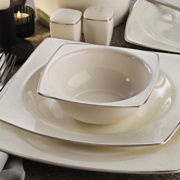 Kütahya Porselen Bone Mare 62 Parça Yemek Takımı 10745 Platin
