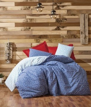 Minimal Pave Çift Kişilik Ranforce Nevresim Takımı Bordo