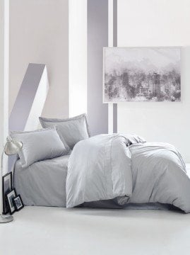 Cotton Box Elegant Seri Saten Çift Kişilik Nevresim Takımı Gri
