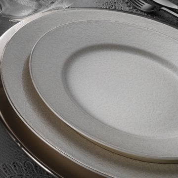 Kütahya Porselen Bone Kalipso 62 Parça Yemek Takımı 10771 Platin