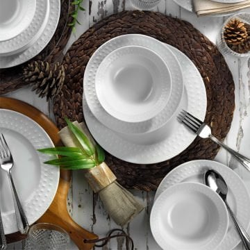 Kütahya Porselen İnci 24 Parça Yemek Takımı