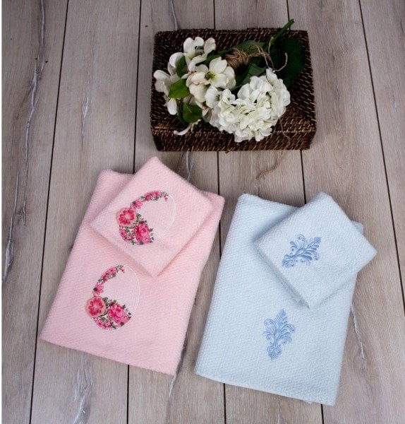 Soley Trendy 3D Hamam Seti Pembe-Mavi