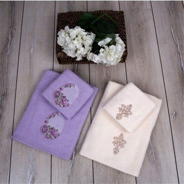 Soley Trendy 3d Hamam Seti Lila Krem