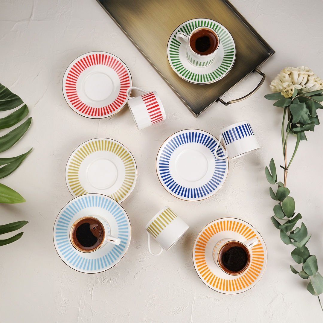 Porser Alya Mix 12 Parça Kahve Fincan Takımı