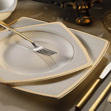 Kütahya Porselen Bone Mare 62 Parça 10363 Desenli Yemek Takımı