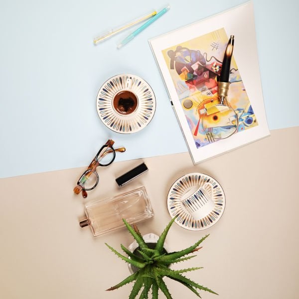 Porser Pera 4 Parça Kahve Fincan Takımı Mavi