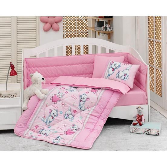 Cottonbox Ranforce Bebek Uyku Seti Miyav Pembe