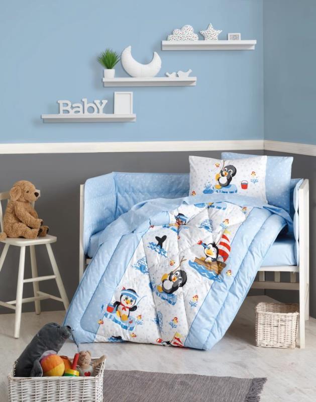 Cotton Box Bebek Uyku Seti Penguen Mavi