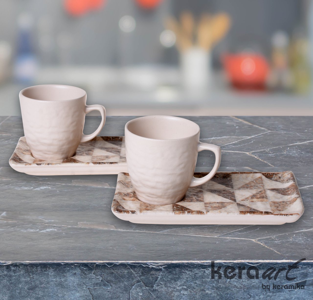 Keramika 4 Parça Doğaltaş Atıştırmalık Set