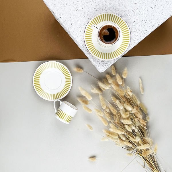 Porser Alya 4 Parça Kahve Fincan Takımı Açık Yeşil