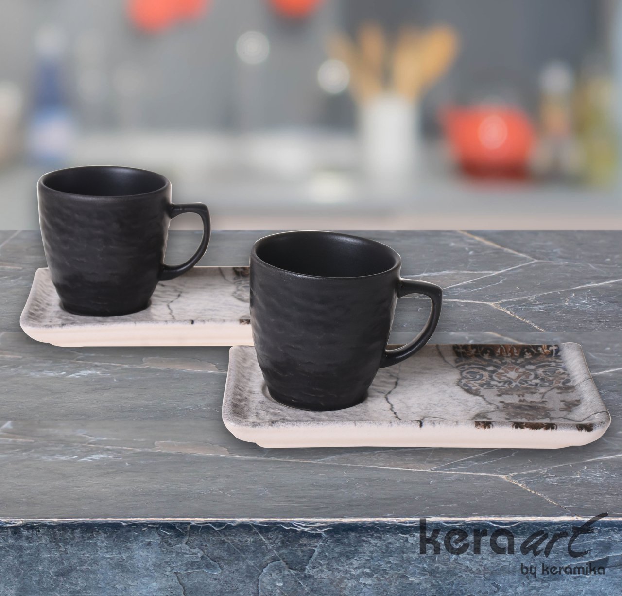 Keramika 4 Parça Doğaltaş Atıştırmalık Set