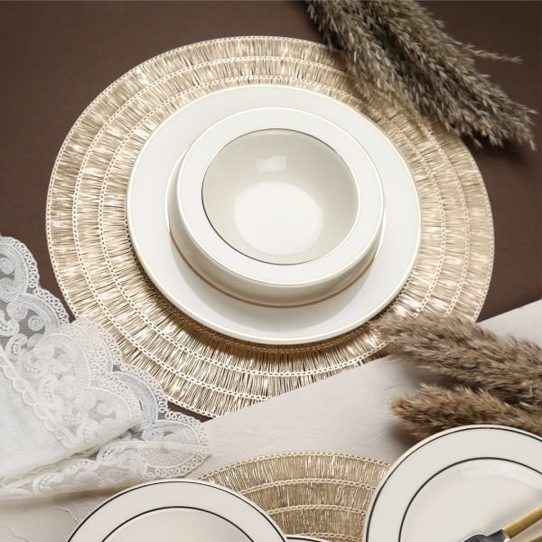 Porser Bonsai 18 Parça Yemek Takımı Altın Fileli