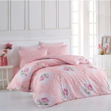 Kristal Çift Kişilik Terrycotton Nevresim Takımı Ahu Somon