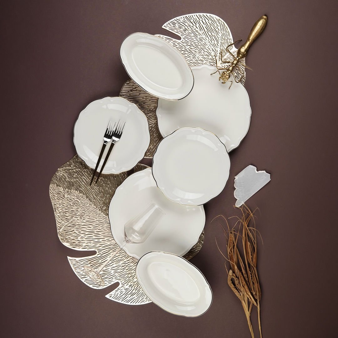 Porser Fulya 18 Parça Yemek Takımı Altın Yaldız