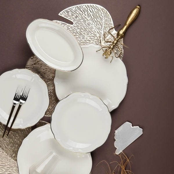 Porser Fulya 18 Parça Yemek Takımı Altın Yaldız