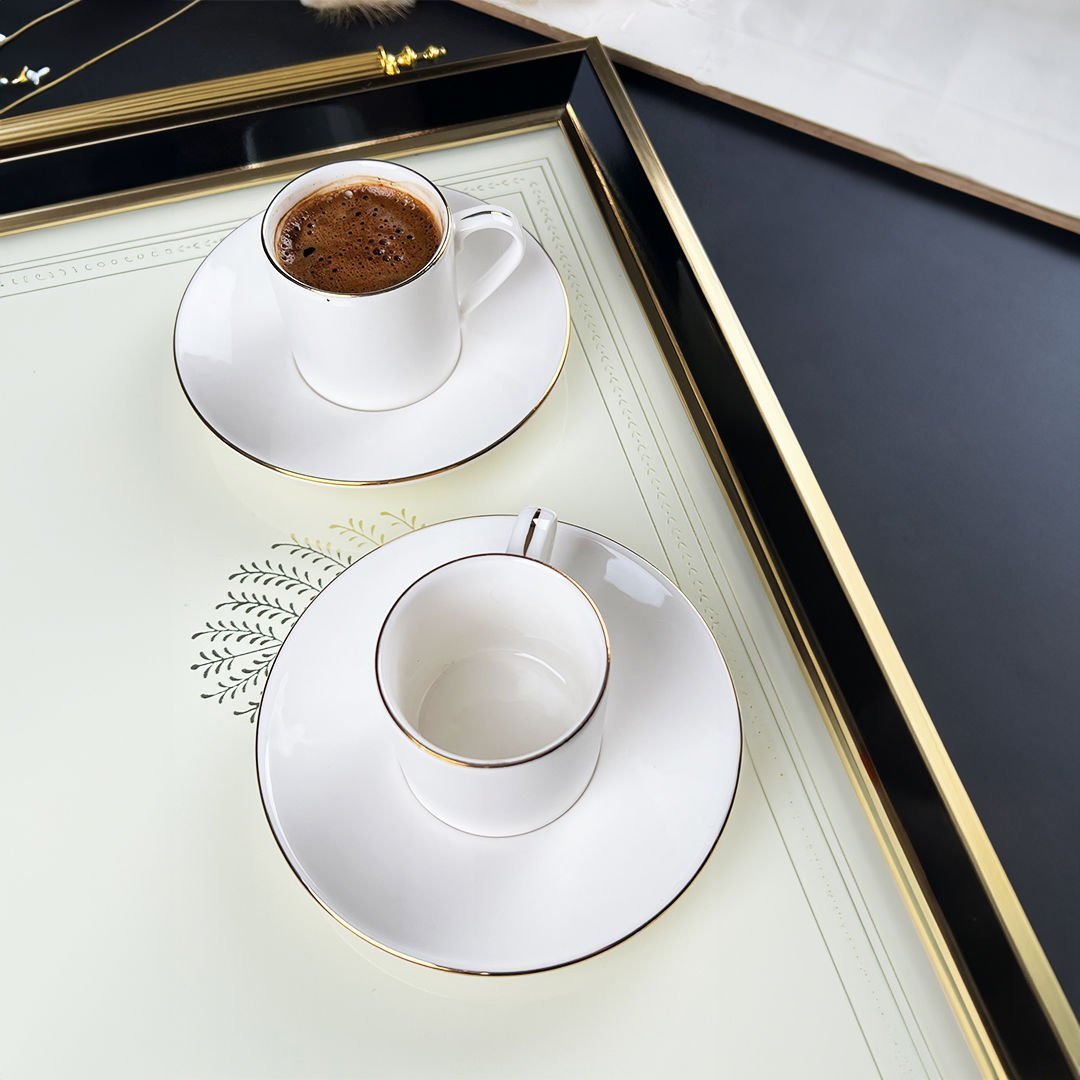 Porser Lumina 4 Parça Kahve Fincan Takımı Gold File