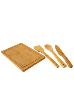 Bambum Tofu 4 Parça Bambu Mutfak Seti