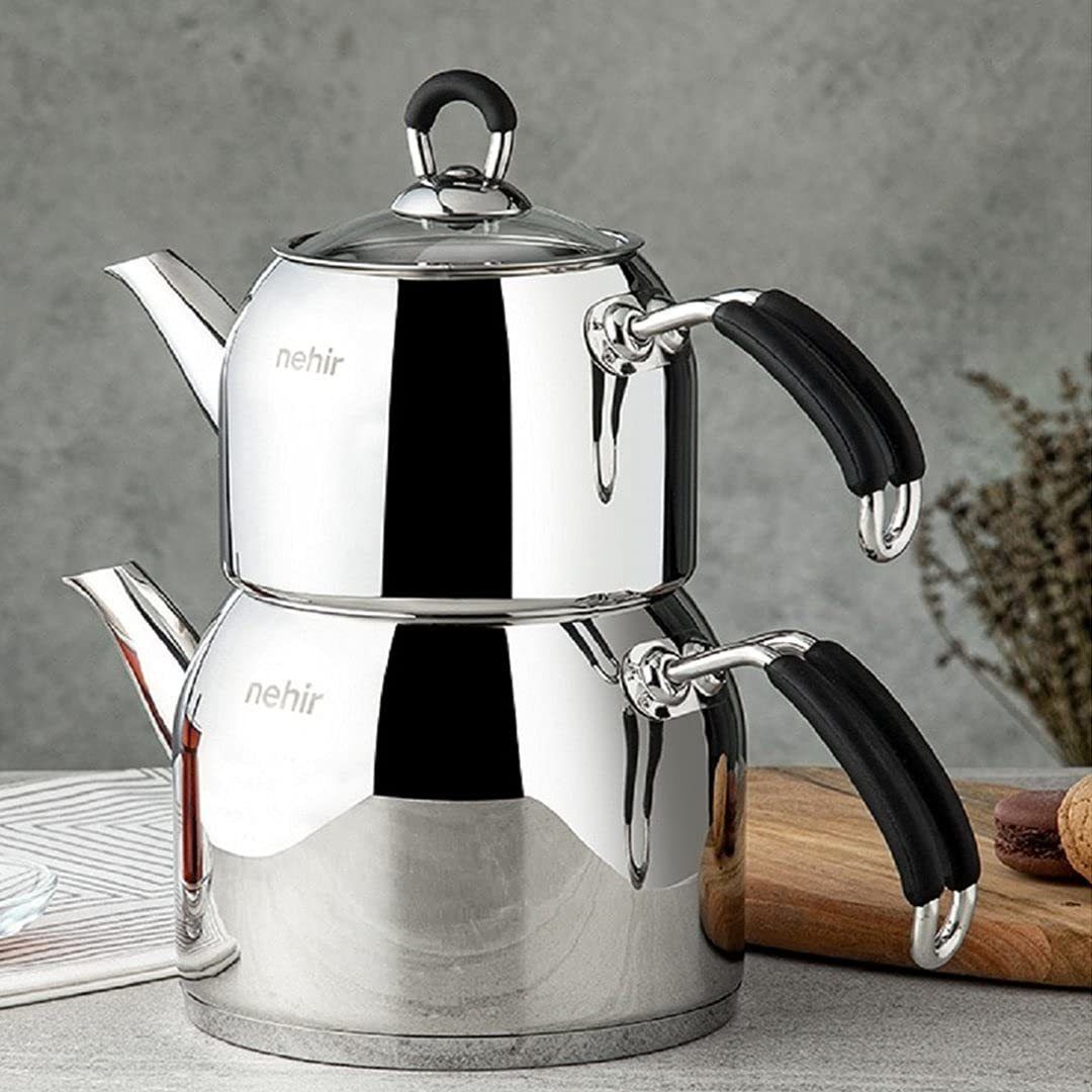 Nehir Modern Midi Çaydanlık - Siyah