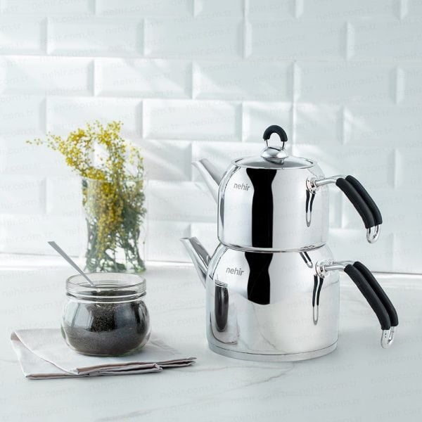 Nehir Modern Mini Çaydanlık - Siyah