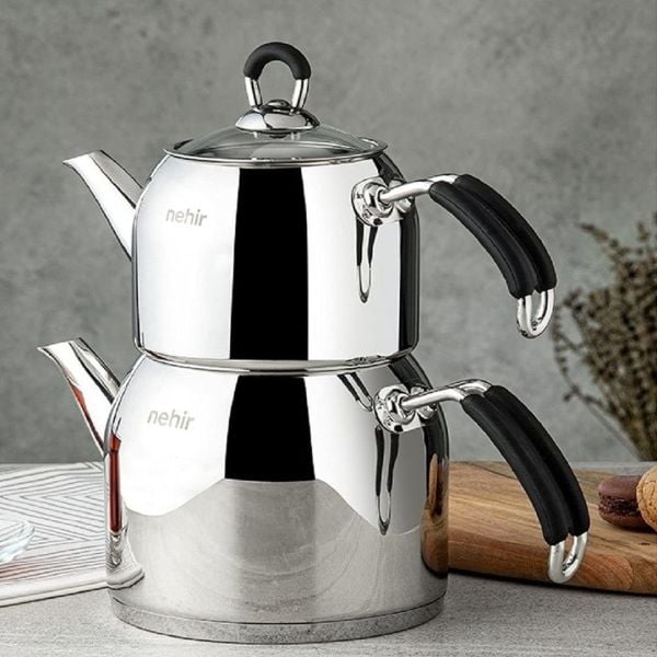 Nehir Modern Mini Çaydanlık - Siyah