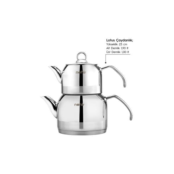 Nehir Lotus Midi Çelik Çaydanlık Takımı