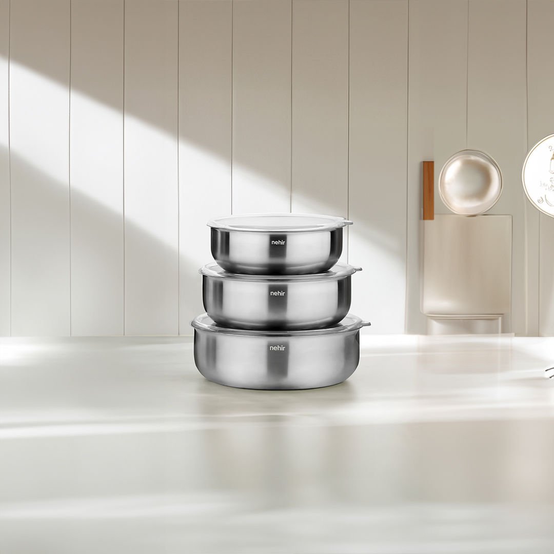 Nehir Silver Çelik 6 Parça Saklama Kabı Mat