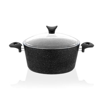 Taç Ekstra Cook 4'lü 7 Parça Granit Tencere Seti Siyah