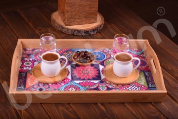 Bambum Nirvana Escudella Dikdörtgen Desenli Tepsi Büyük
