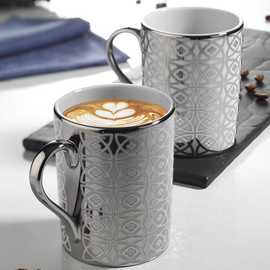 Kütahya Porselen 2 'li Mug Platin 10928