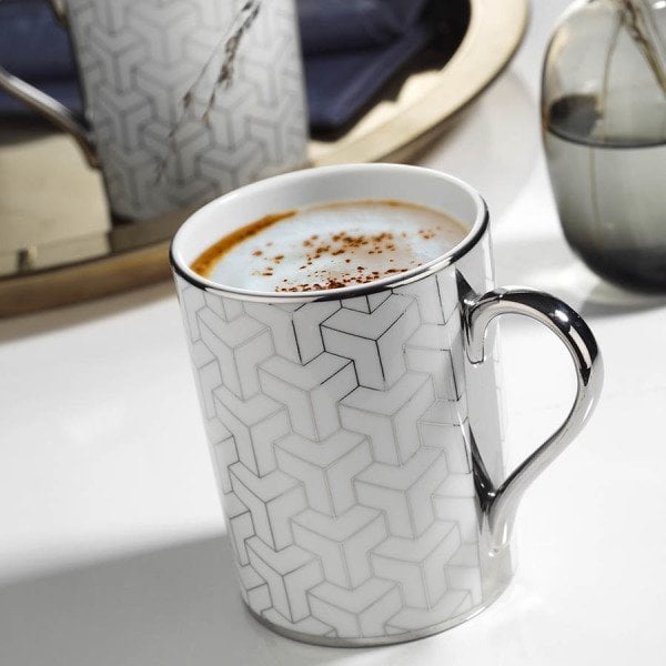 Kütahya Porselen 2 'li Mug Platin 10951
