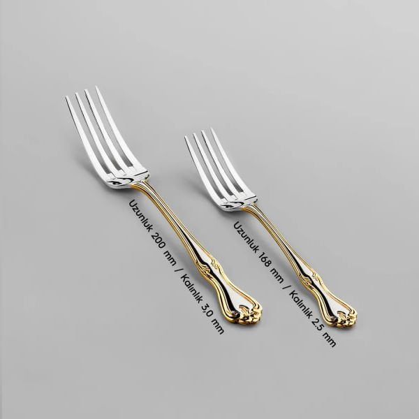 Nehir Lalezar 36 Parça Çatal Kaşık Takımı Altın