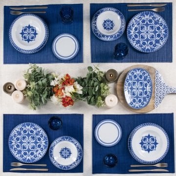 Porland Hüma Mavi Yemek Takımı 32 Parça