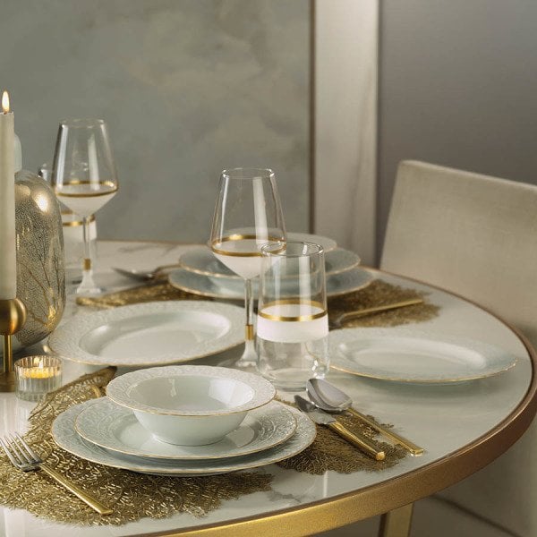 Kütahya Porselen Başak 51 Parça Altın Fileli Yemek Takımı