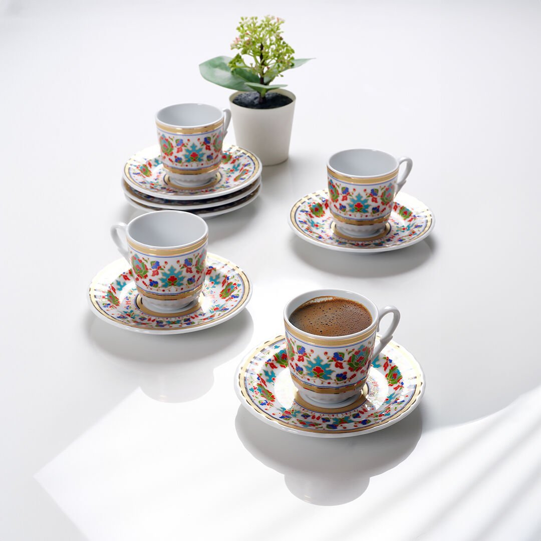 Güral Porselen Sedef 12 Parça Kahve Fincan Takımı 4543