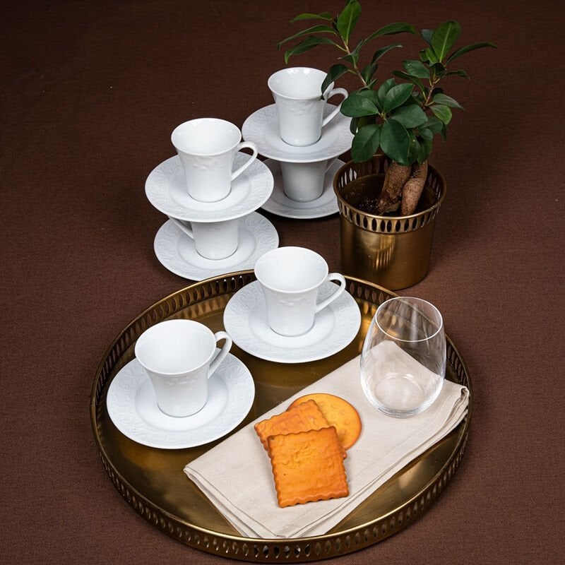 Güral Porselen Bahar Dalı 12 Parça Kahve Fincan Takımı