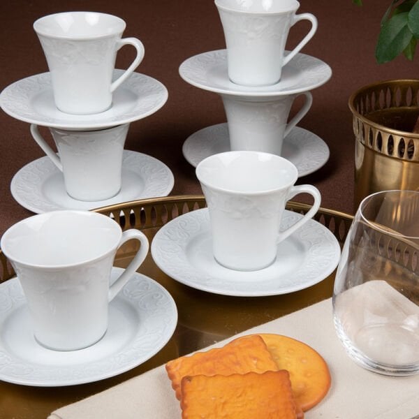 Güral Porselen Bahar Dalı 12 Parça Kahve Fincan Takımı