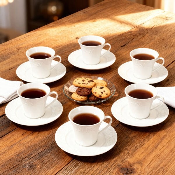 Güral Porselen Bahar Dalı 12 Parça Çay Fincan Takımı