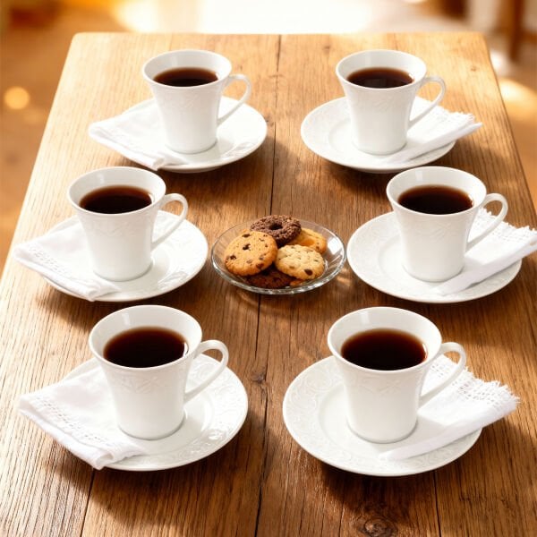 Güral Porselen Bahar Dalı 12 Parça Çay Fincan Takımı