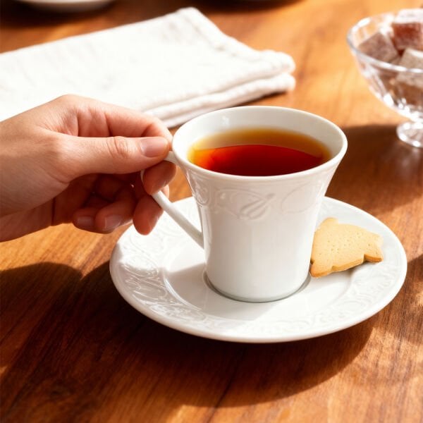 Güral Porselen Bahar Dalı 12 Parça Çay Fincan Takımı