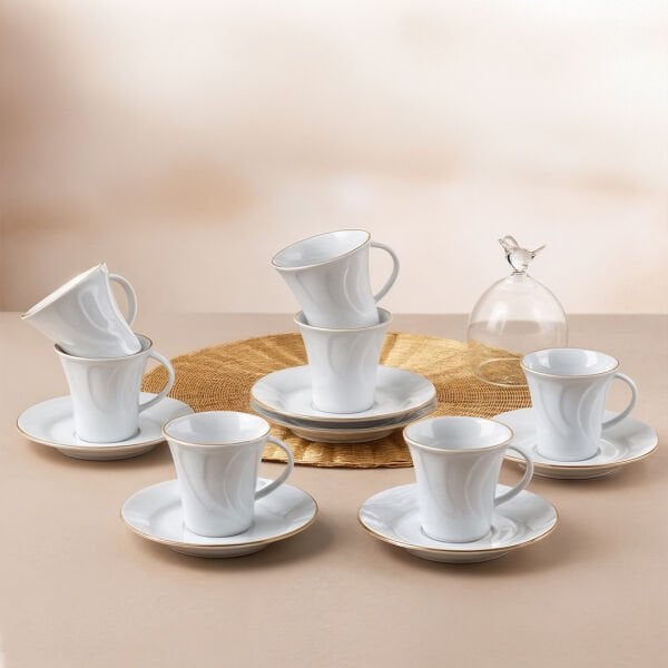 Güral Porselen Soprano 12 Parça Kahve Fincan Takımı