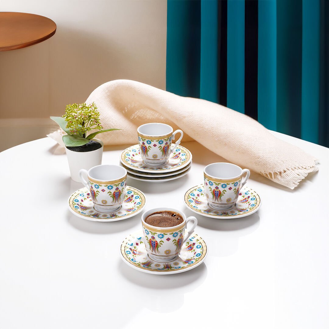 Güral Porselen Sedef 12 Parça Kahve Fincan Takımı 4554
