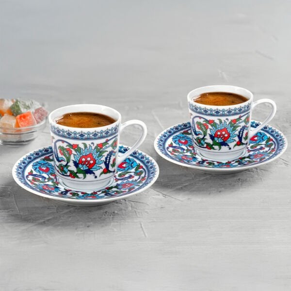 Güral Porselen Gözde Topkapı 12 Parça Kahve Fincan Takımı
