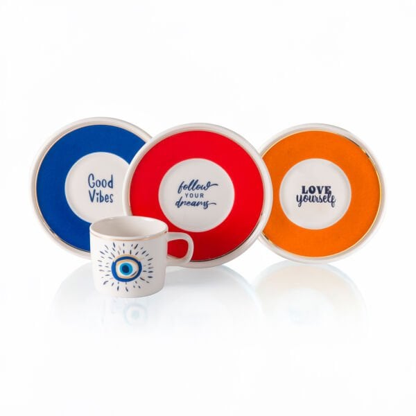 Güral Porselen Mental 12 Parça Kahve Fincan Takımı Nazar