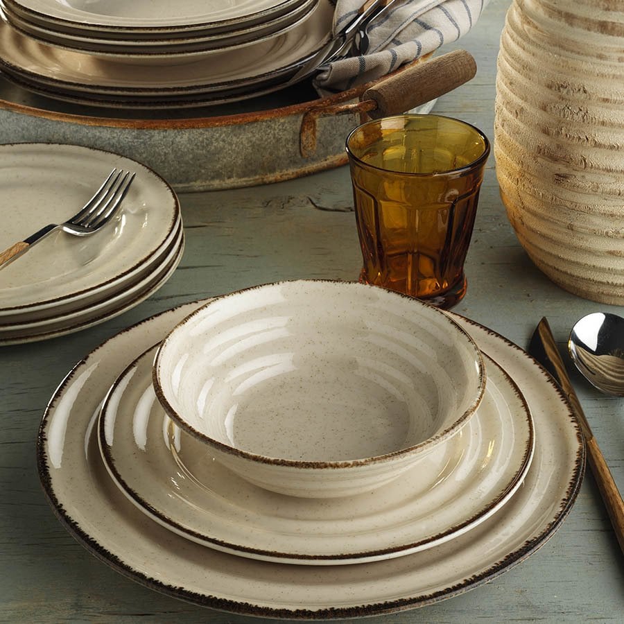 Kütahya Porselen Pearl Tuana 24 Parça Yemek Seti Tarçın