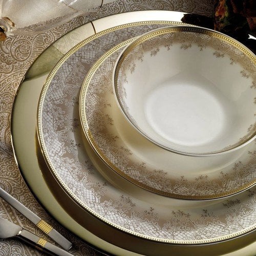 Kütahya Porselen Bone Kalipso 62 Parça 930621 Desenli Yemek Takımı