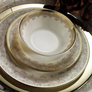 Kütahya Porselen Bone Kalipso 62 Parça 930621 Desenli Yemek Takımı