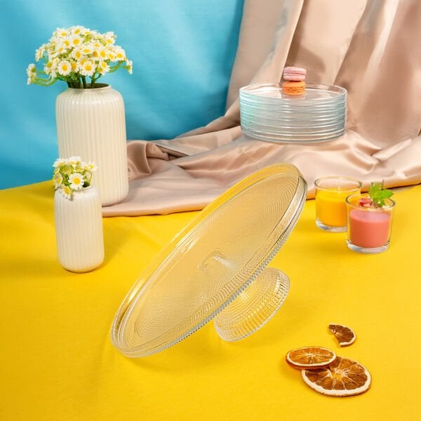 Fecra Loren 7 Parça Pasta ve Sunum Seti Natürel