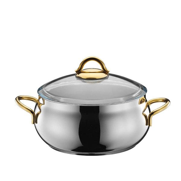 Kütahya Porselen Efes 18 Parça Çelik Güveç Tencere Çeyiz Seti- Gold Kulp