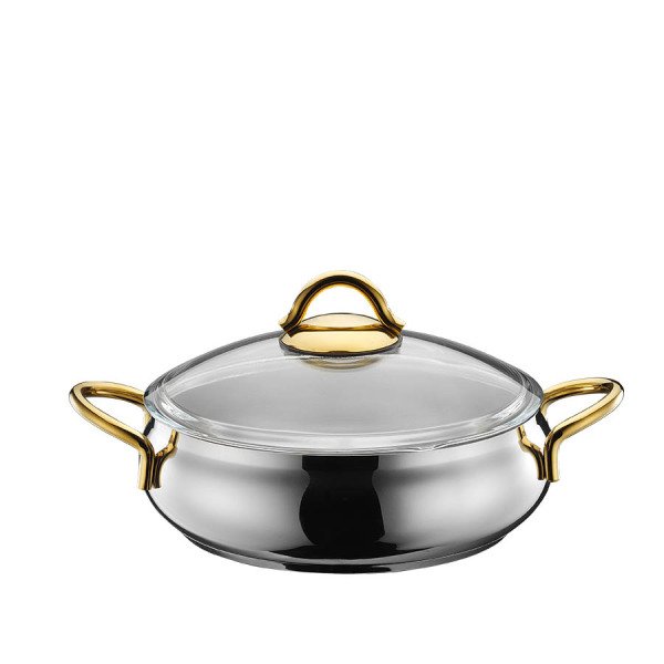 Kütahya Porselen Efes 18 Parça Çelik Güveç Tencere Çeyiz Seti- Gold Kulp