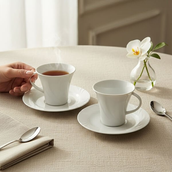 Güral Porselen Soprano 4 Parça Çay Fincan Takımı